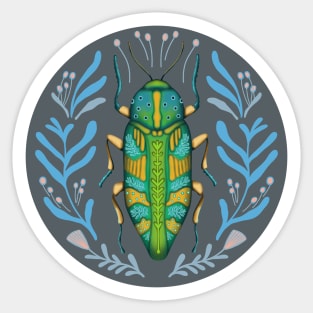 Green beetle Sticker